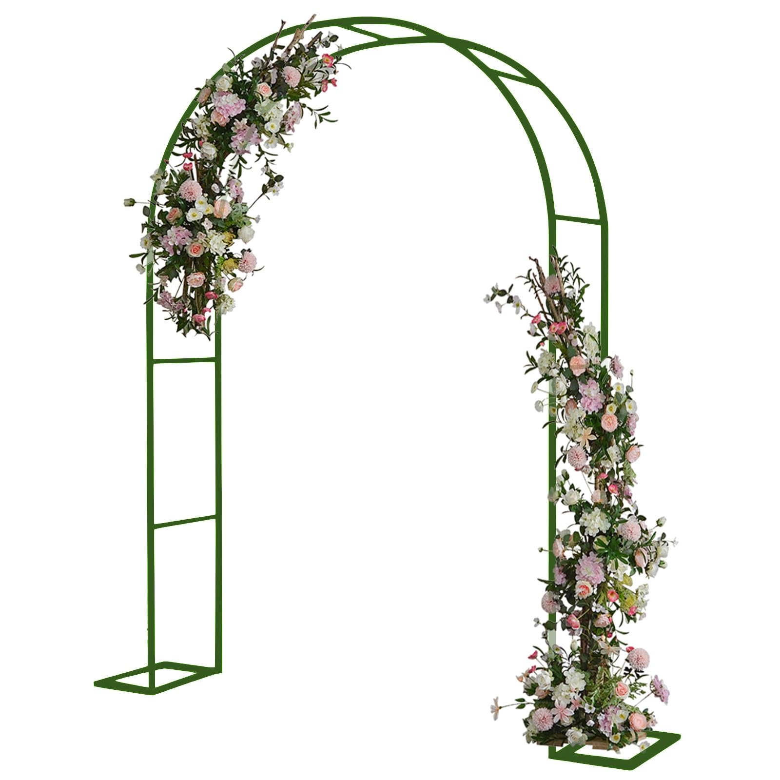 Gartenparty Dekoration - Wetterfester grüner und weißer Rosenbogen für Hochzeit und Geburtstag, verzinktes Metallgeflecht, 280 x 220 cm (110,2 x 86,6 Zoll)