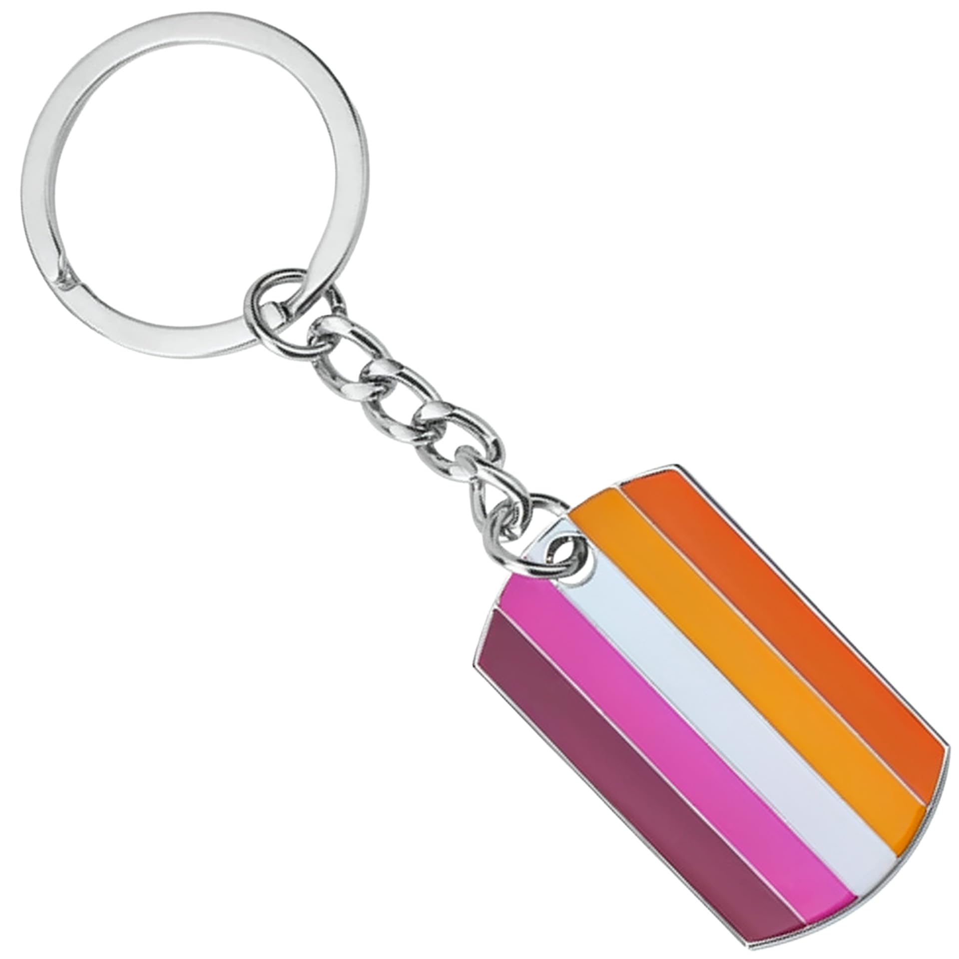 Panda Loco Unisex Lesbian Sunset Pride Lgbtqi+ Flag Dog Tag Keychain (Lesbian Sunset)