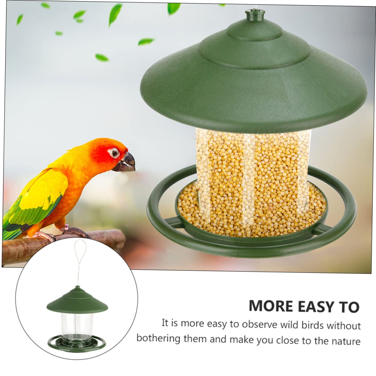 2 Pz Mangiatoia Per Uccelli Animale Domestico Alimentazione Gazebo Ornamenti Da Appendere Al Giardino Distributore Automatico Di Acqua Potabile Corvo Foraggio Kit Plastica