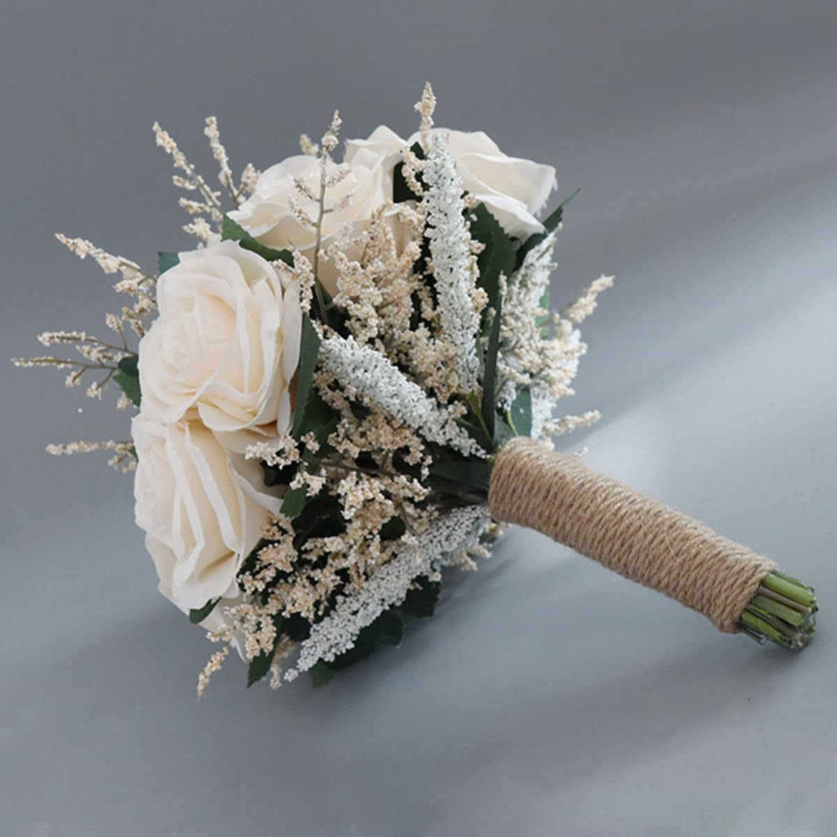 BESPORTBLE 2 Pezzi Bouquet di Rose Artificiali Bianche per Nozze e Foto