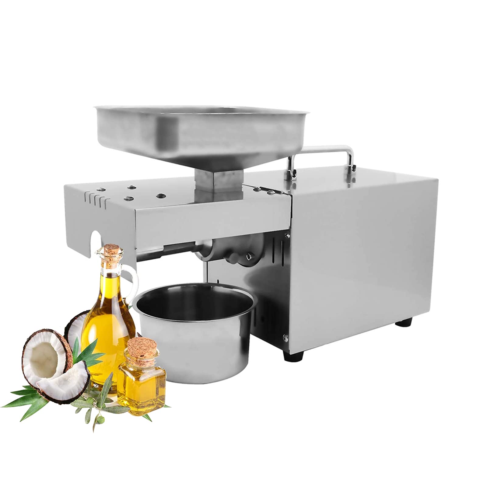 MYUYEE 1500W Automatic Oil Press Machine Nuts Seeds Oil Presser Pressing Machine Hot/Cold Oil Press Machine Can Be Squeezed Peanut Pecans Linseed Rapeseed Soybean