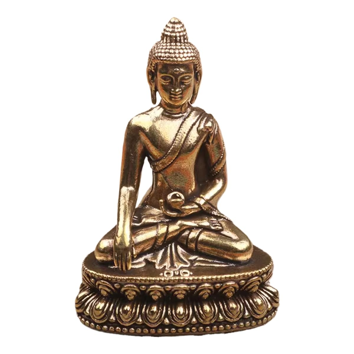 AOTTSD Brass Sakyamuni Buddha mini Tathagata Statue Amitabha Medicine Buddha Bronze Tibetan Buddhist Small Ornaments Home Bedroom Decoration