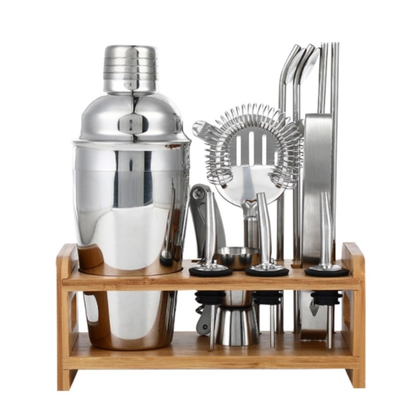 Juego de Cocktail Shaker Coctelera De Acero Inoxidable De 550ml, 13 Uds., Kit De Barman, Juego De Barras, Herramientas con Soporte Coctelera Profesional Herramientas