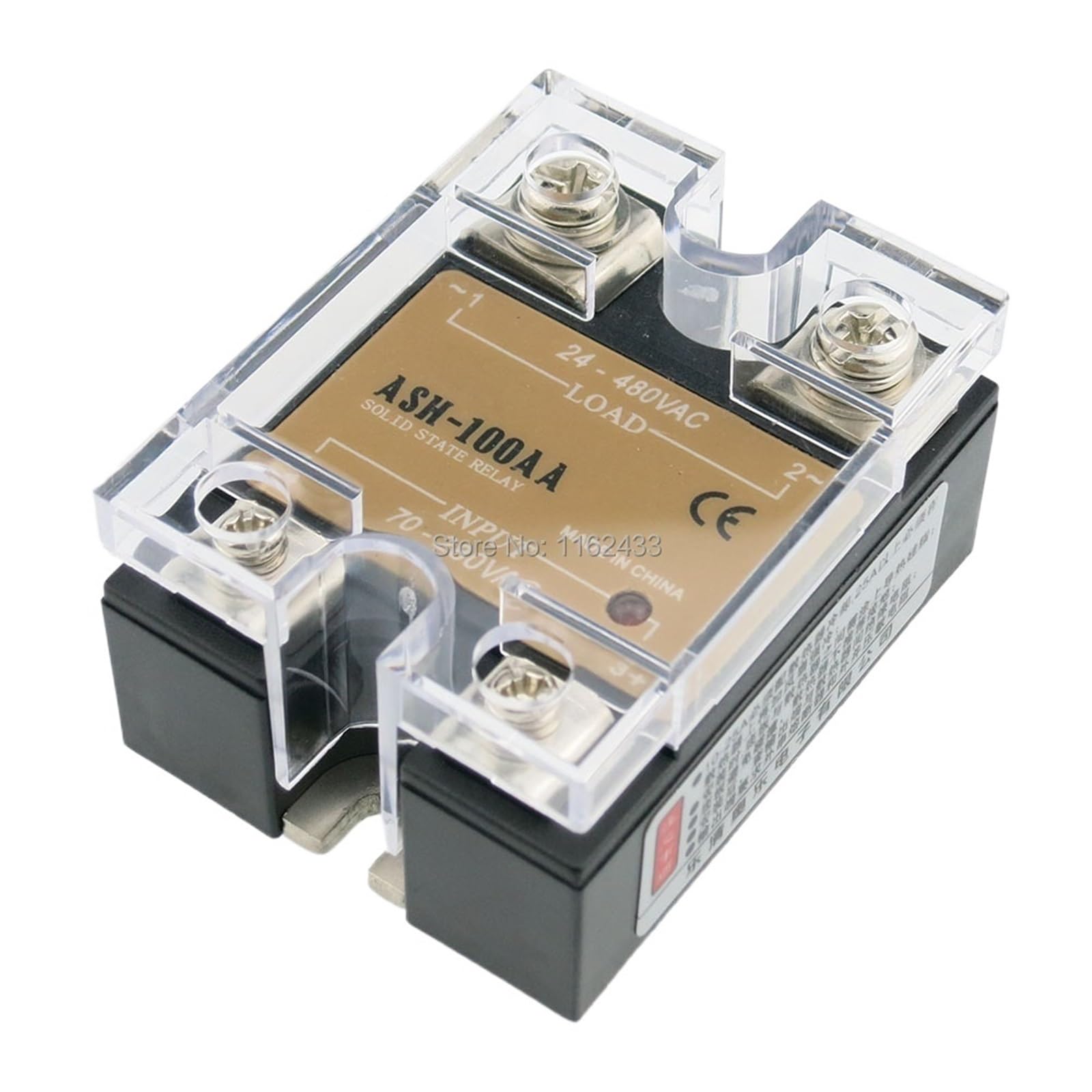 VDOQTLJT ASH-100AA Single Phase AC to 100A 480VAC Solid State Relay 100AA SSR