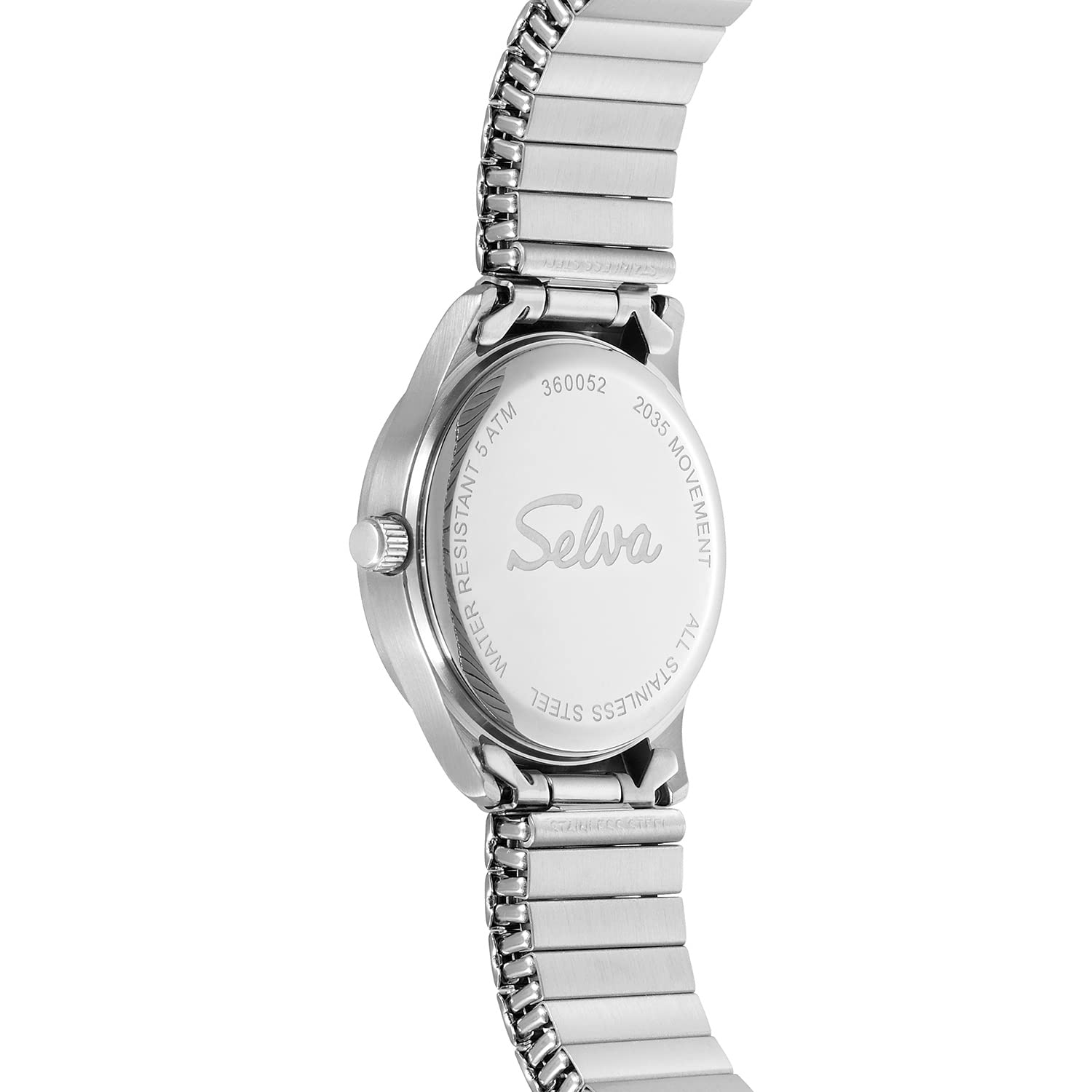 SELVA Orologio da polso da donna, al quarzo, cassa in acciaio inox, flessibile, 5 bar