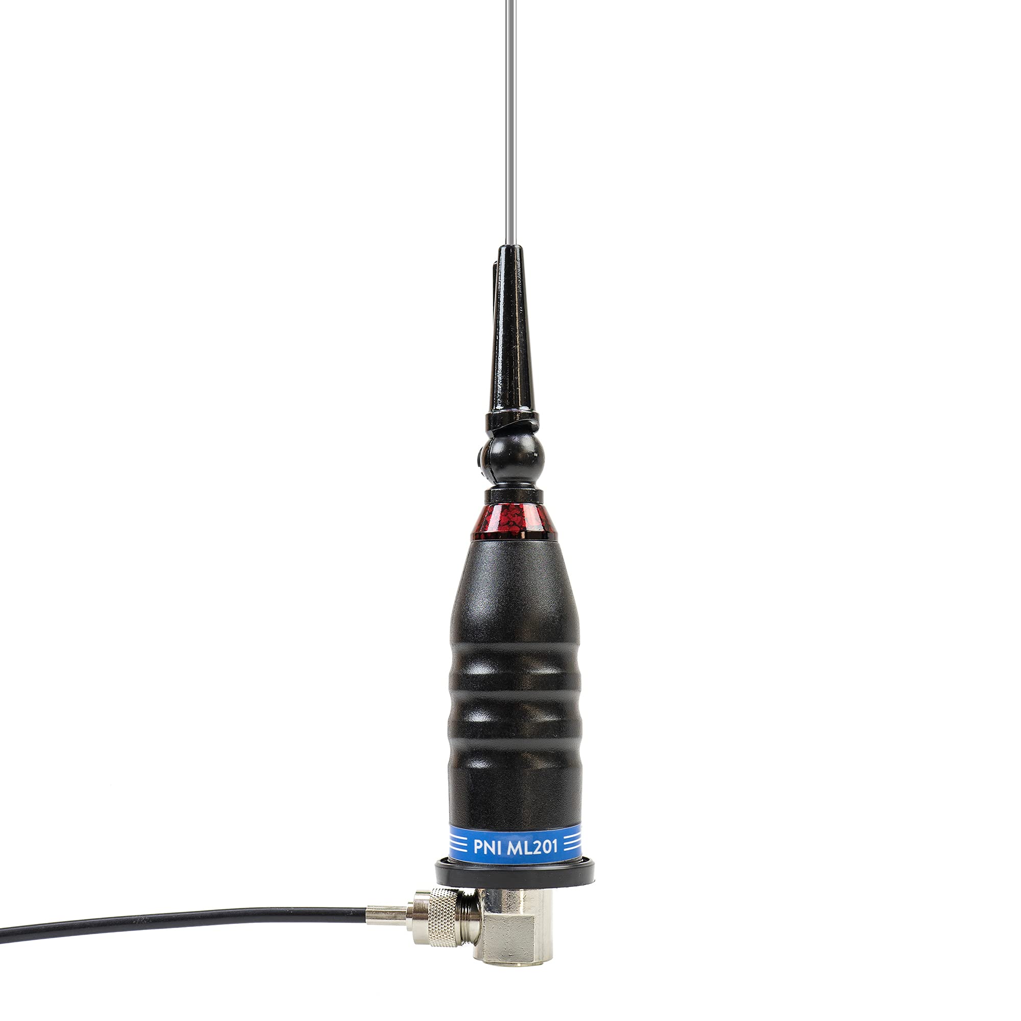 Antena CB PNI ML201 Negro, Longitud 201 cm, 26-28 MHz, 1200 W con inclinación de 90 Grados