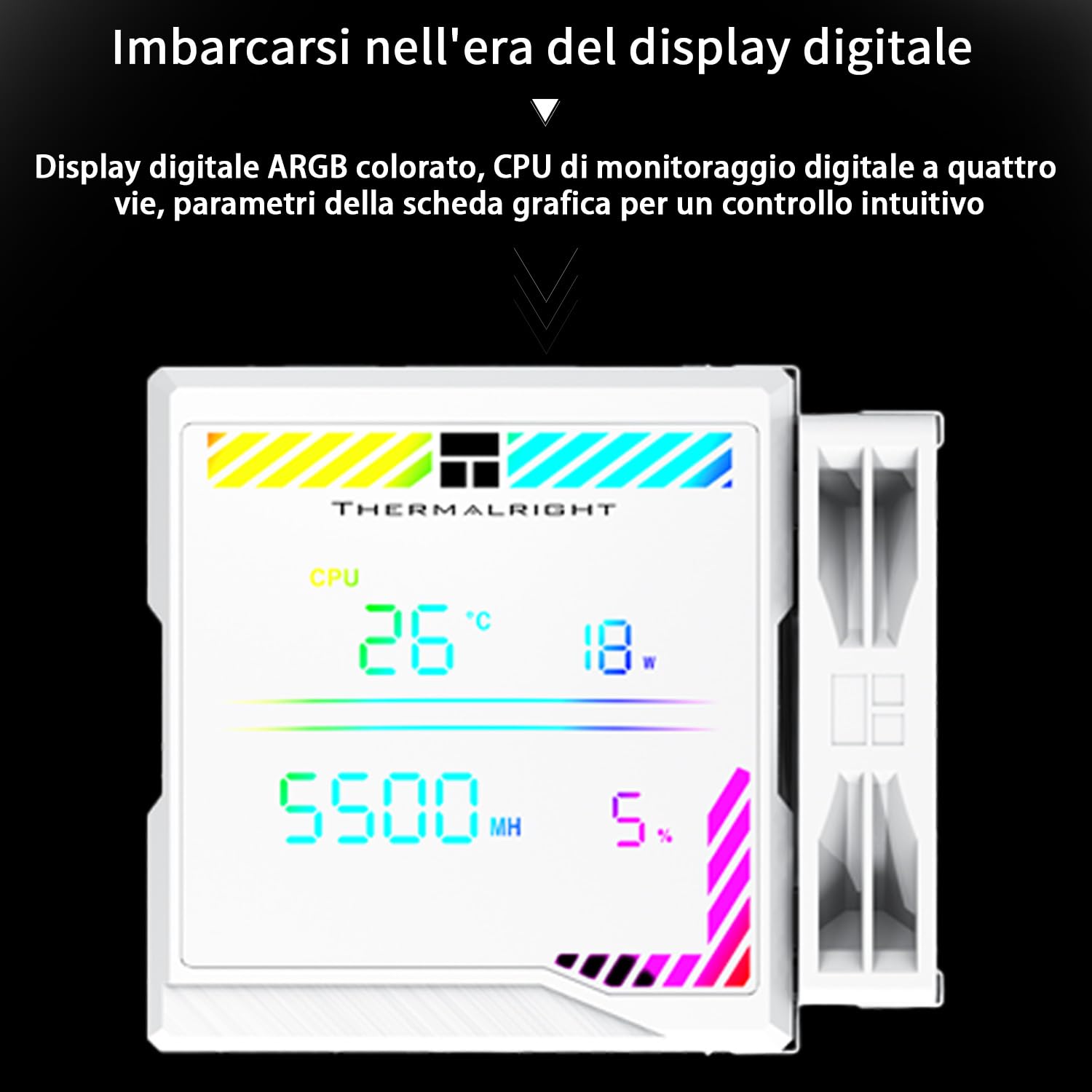 TR -Peerless Assassin 140 Digital White, ventole doppie PWM con velocità di 1850 rpm, supporto Intel lga1700/1851/115X/2011/1200, AM: AM4/AM5