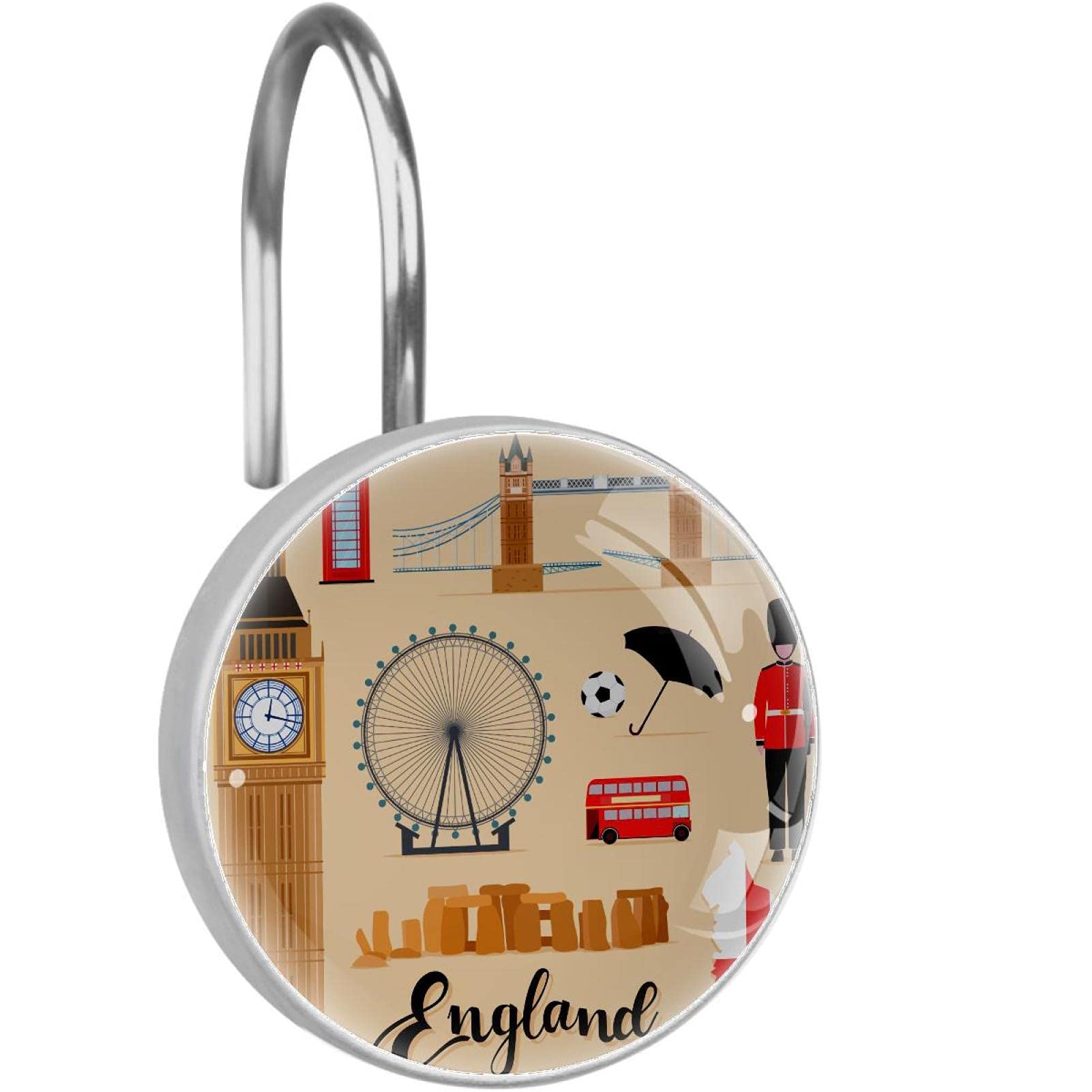 Crochets pour rideau de douche acier inoxydable accessoires salle de bain Londres