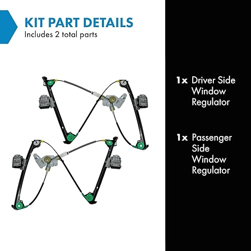 Miniatura 317 de TRQ Juego de elevalunas manual para el lado del conductor y del pasajero compatible con Chevrolet Tracker 1998 1989-1997 Geo 1989-1998 Suzuki