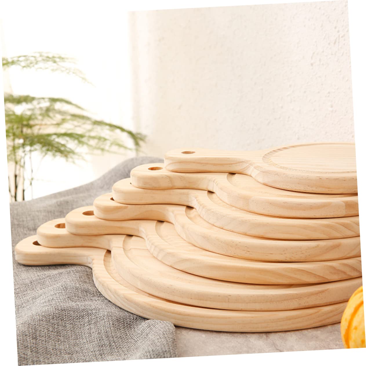 Unomor 25x25x1.6cm Wooden Pizza Peel and Turner Pizza Size Board Spatula Paddle for Pizza and Bread Baking Home Restaurant