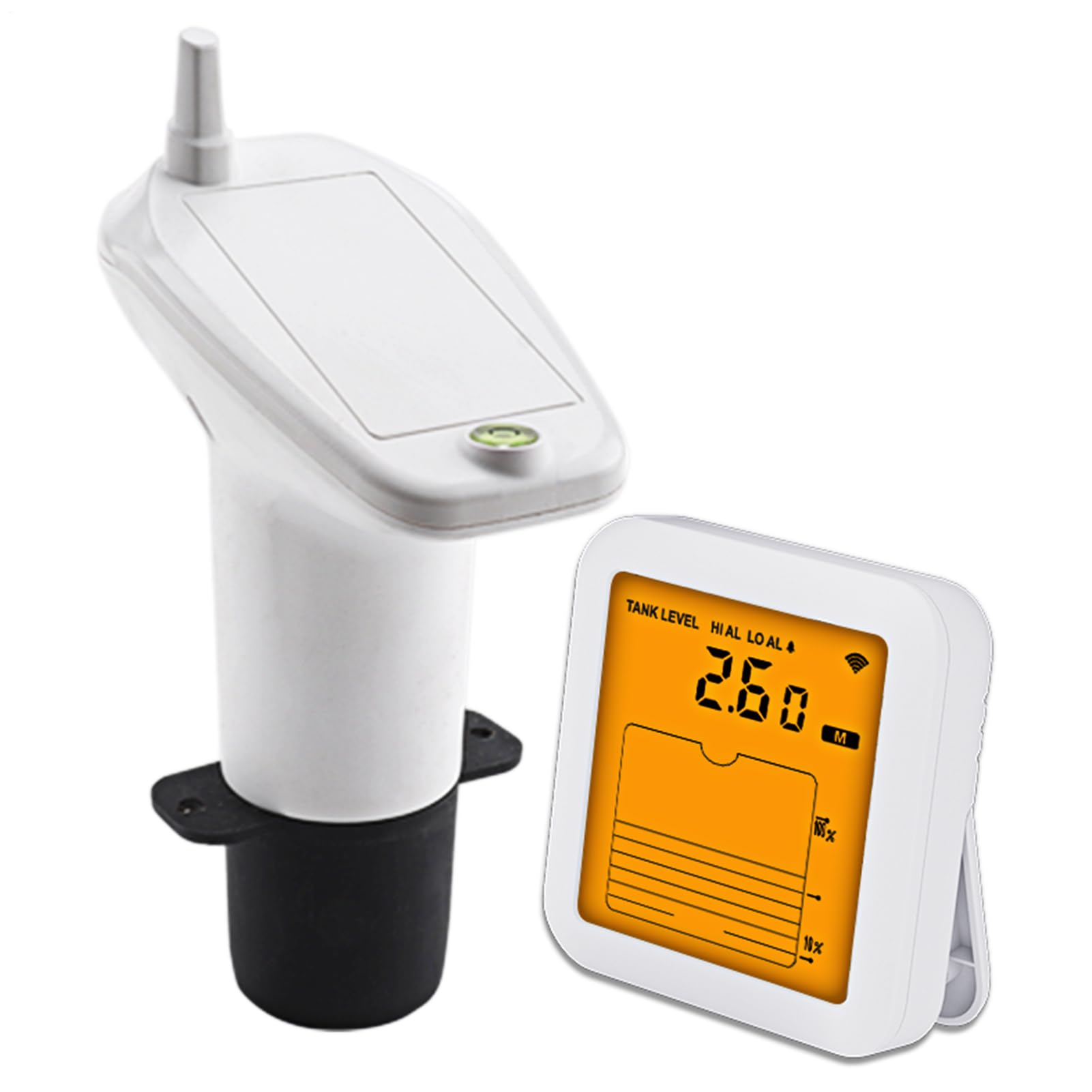 Liquid Level Sensors - Ultrasonic Water Volume Indicator, Depth Levels Sensor with Temperature Display | Long Range Wireless 100m/328ft Detector Meter for Tank Capacity Gauge Container Measurement