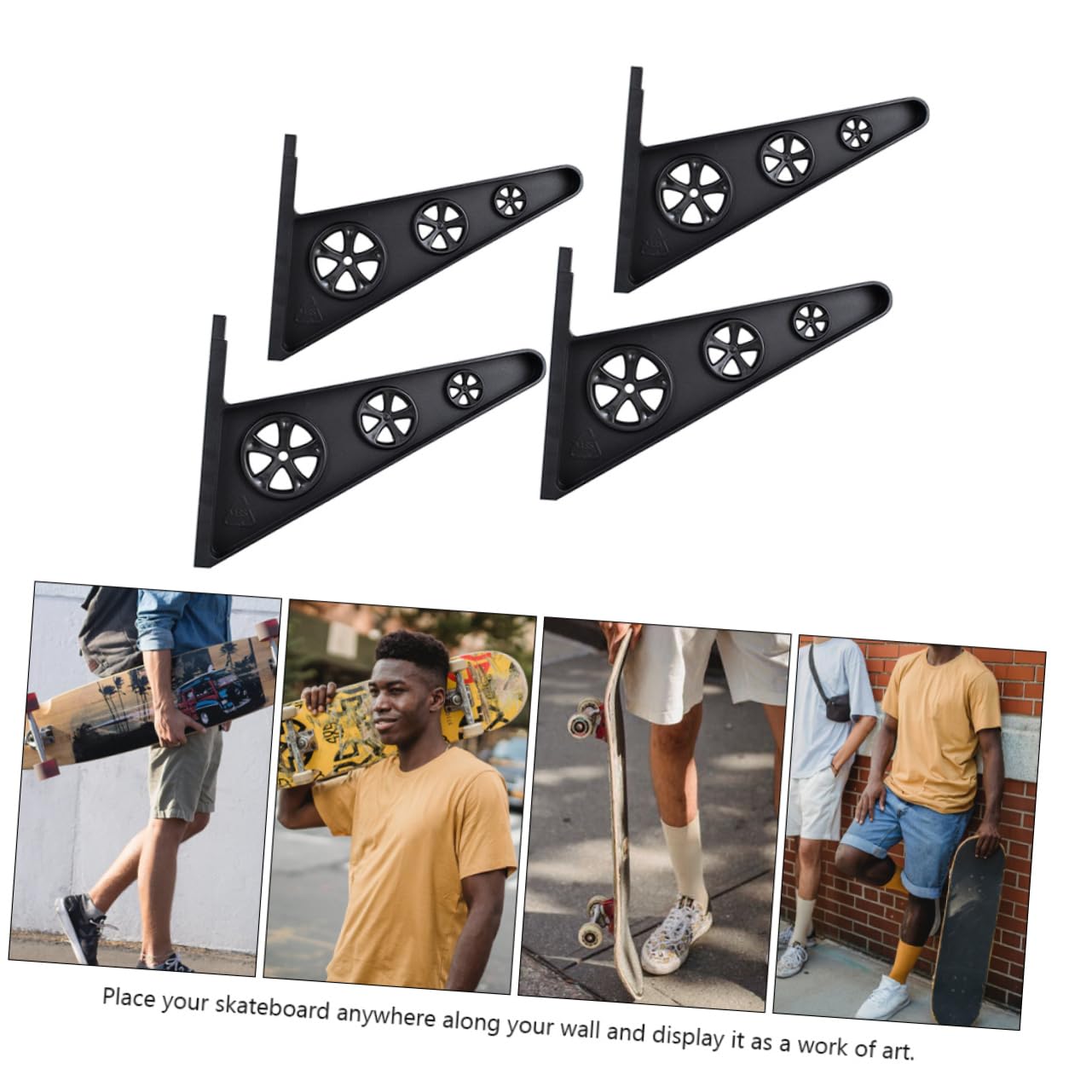 BESPORTBLE Snowboard Display -Mounted Skateboard Holder 25kg Capacity Pp Plastic for Indoor