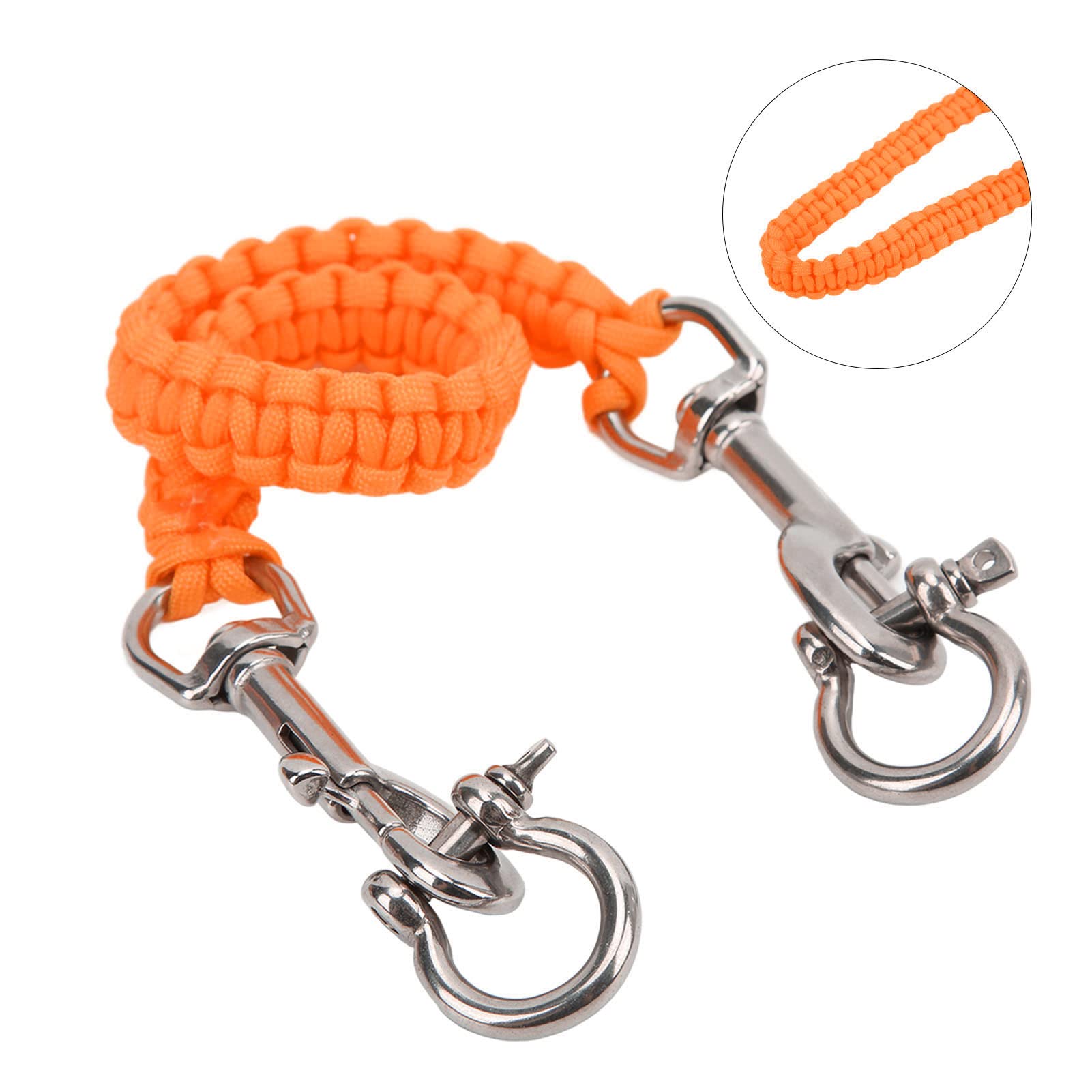 POENVFPO Cuerda para Cámara de Buceo, Rotación Flexible de 360°, con Gancho de Cabeza única de Acero Inoxidable, Cuerda para Asa de Carcasa de Cámara de Buceo para Buceo, etc.