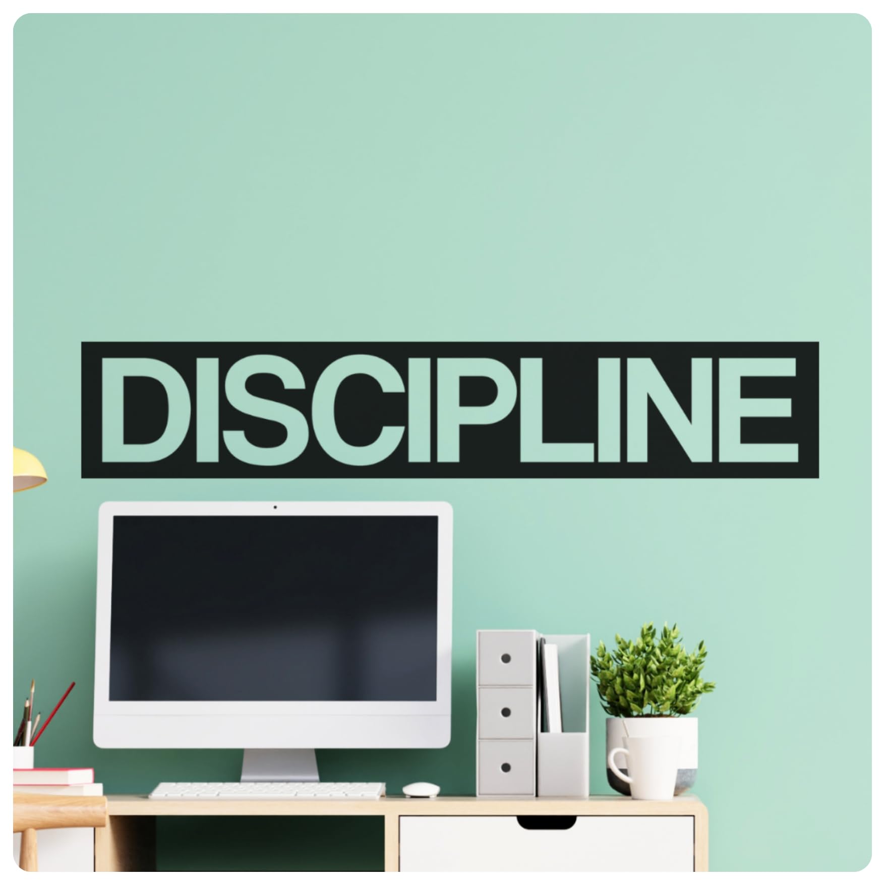 My Vinyl Story – Discipline Wall Decal – Motivational Vinyl Quote for Gym or Office, Inspirational Wall Sticker, Easy to Apply and Removable (Black, 48x9 inches)