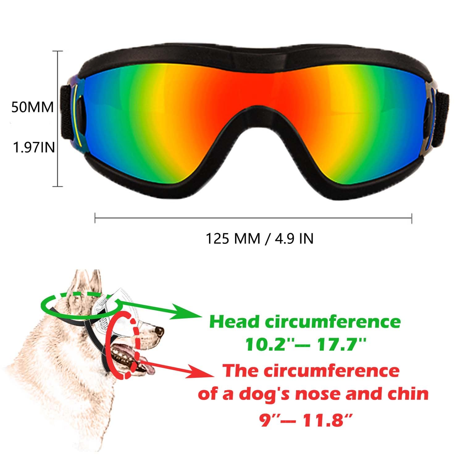 Medium Dog Sunglasses with Adjustable Strap UV Protection, Winproof Puppy Sunglasses - Image 3
