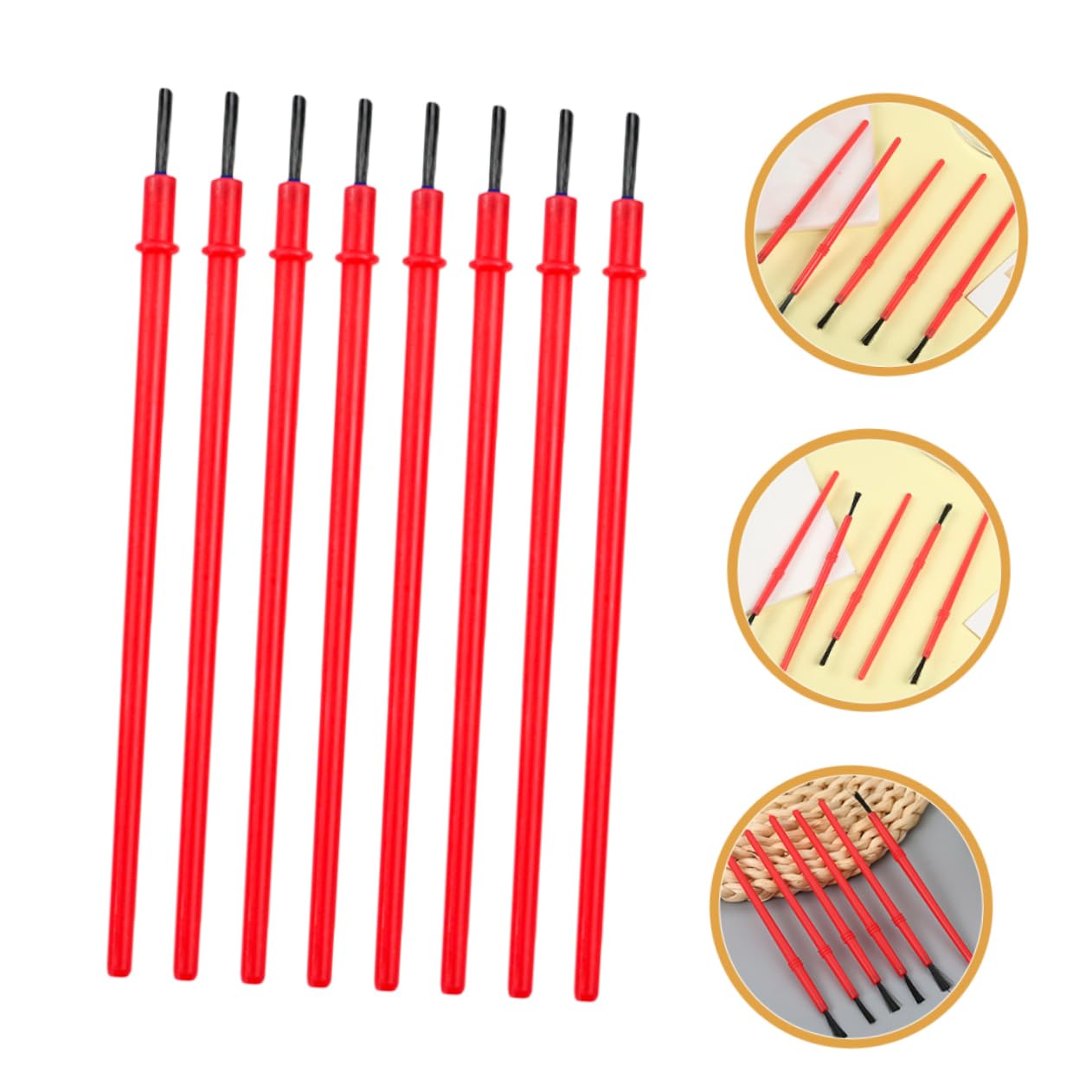 NUOBESTY Kit Di 5 Pennelli Per Acquerelli Piccoli Pennelli Per Acrilici Set Di Pennelli Ergonomici Per Studenti Darte E Principianti 100 Pezzi*5