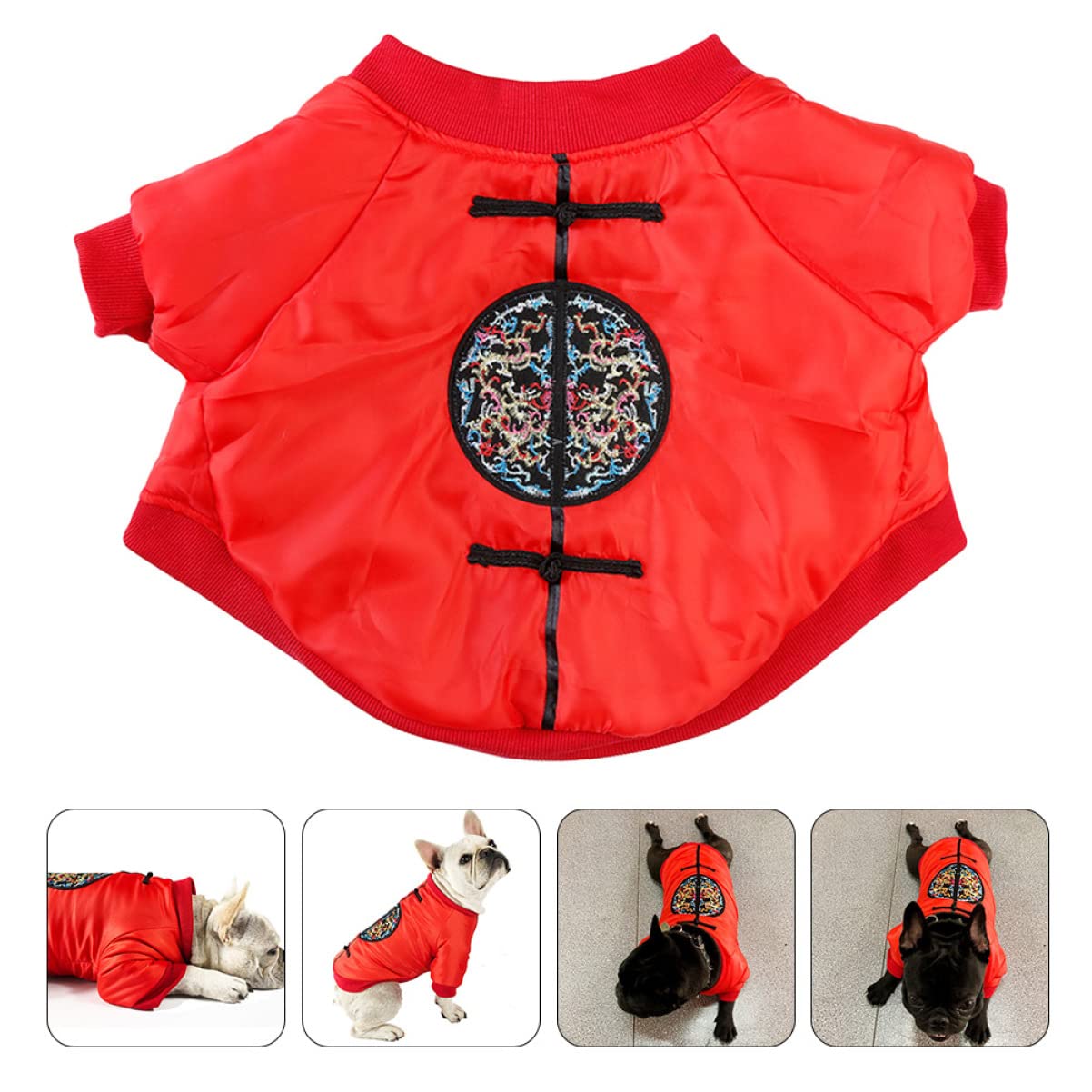 POPETPOP 3pezzi Costume Invernale Per Cani Con Design Creativo Abbigliamento Per Animali Domestici Stile Cinese Per Attività Outdoor e Uso Quotidiano Circonferenza Torace