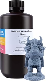 ELEGOO ABS-Like 3D Printer Resin, 405nm UV-Curing LCD Resin High Precision Fast Curing Non-Brittle Standard Photopolymer Resin for LCD Printing Grey 1000G