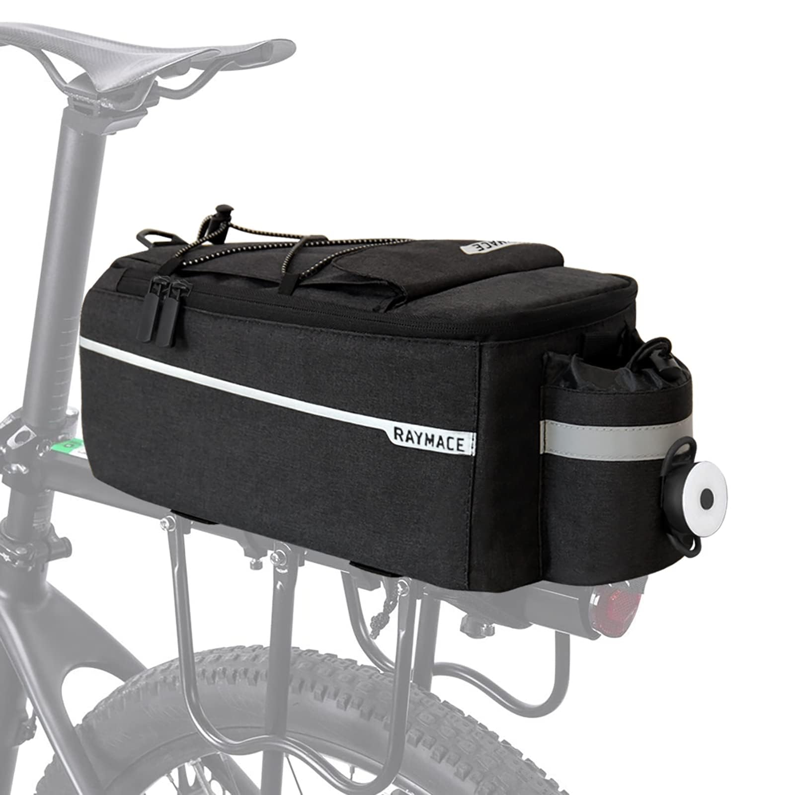 Bike Rack Bag with Tail Light, Trunk Cooler for Cycling, Storage and Travel, Camping and Commute, Warm or Cold Items