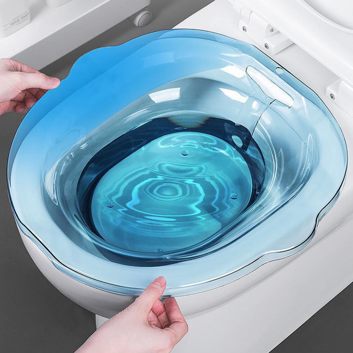 SOLUSTRE Vasca da Bagno per Sedile Wc in Pet Blu per Donne Sollievo da Fastidi alla Prostata o Vescica, Facile da Usare per Postpartum e Igiene Personale