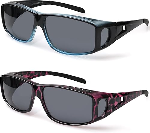 Lentes de sol polarizados que se ajustan sobre las gafas, 100% protección UV para hombres y mujeres