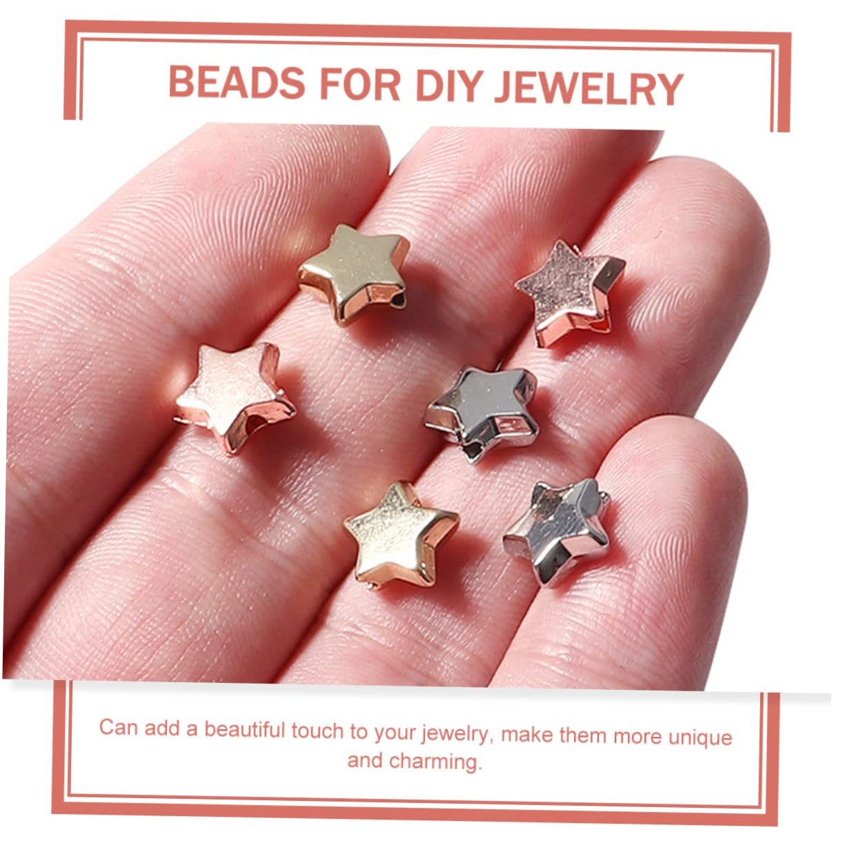 NUOBESTY 300 Piezas De Cuentas Espaciadoras De Pentagrama Collar De Estrella Cuentas De Estrella De Metal DIY Dijes En Forma De a Y Surtidos De Pendiente De