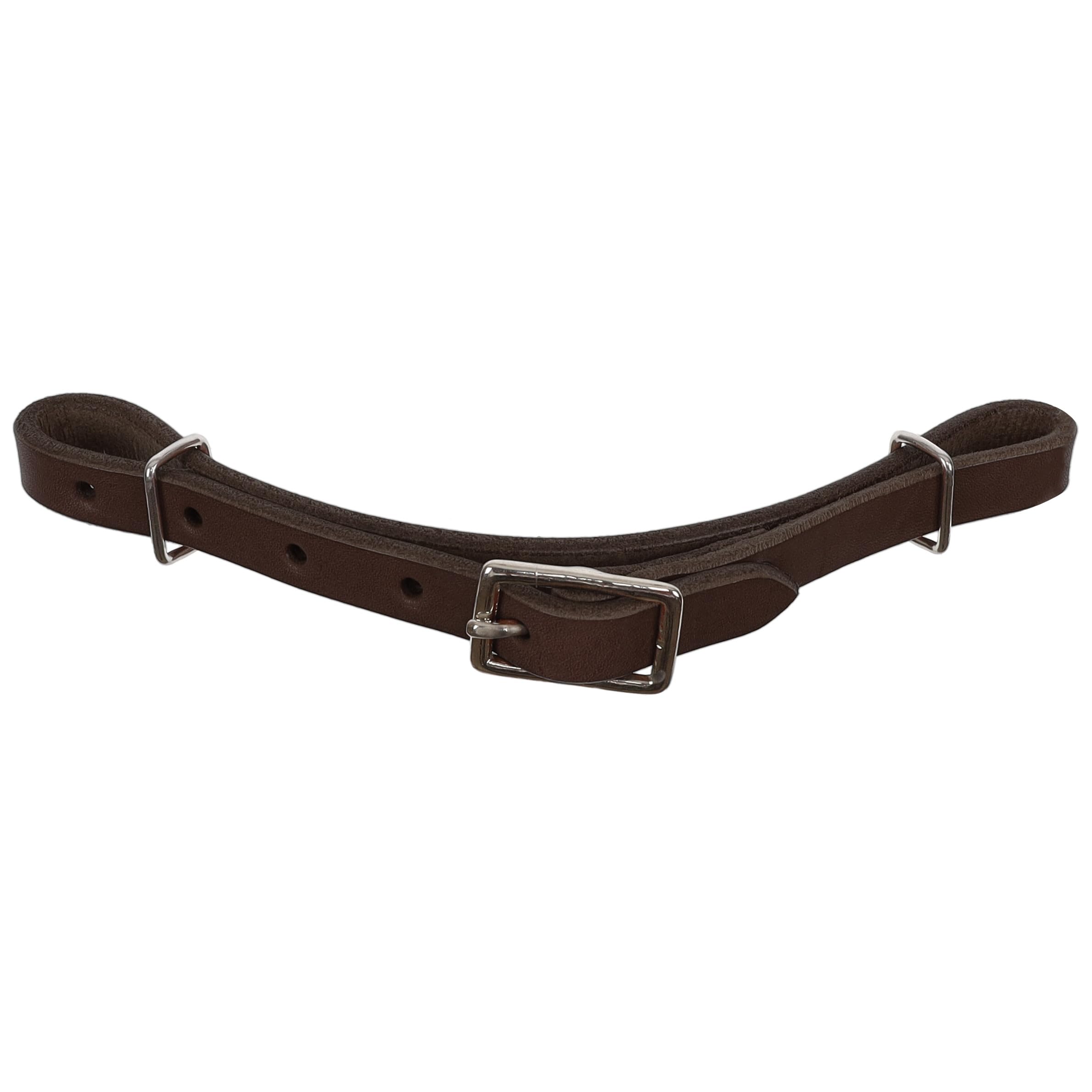 Showman Adjustable Oiled Leather Curb Strap (Dark Brown)