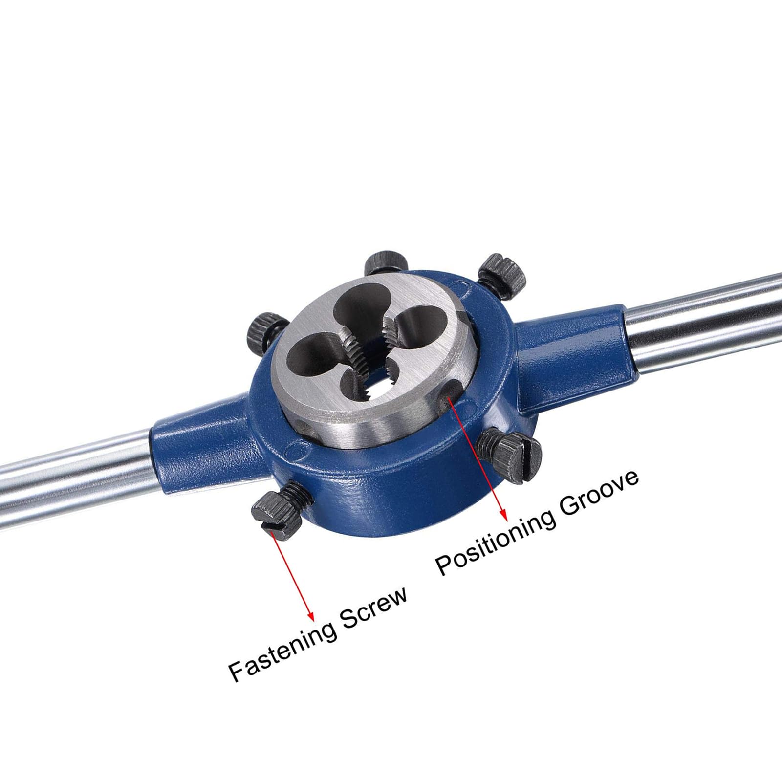 MACHSWON Round Die Stock Handle Wrench Set,3/8-24 UNF Threading Die and 30mm Die Holder (Fits: 20mm-30mm OD Die / M9-M11 Thread Die) Adjustable for Bolt Thread Repair - Image 3