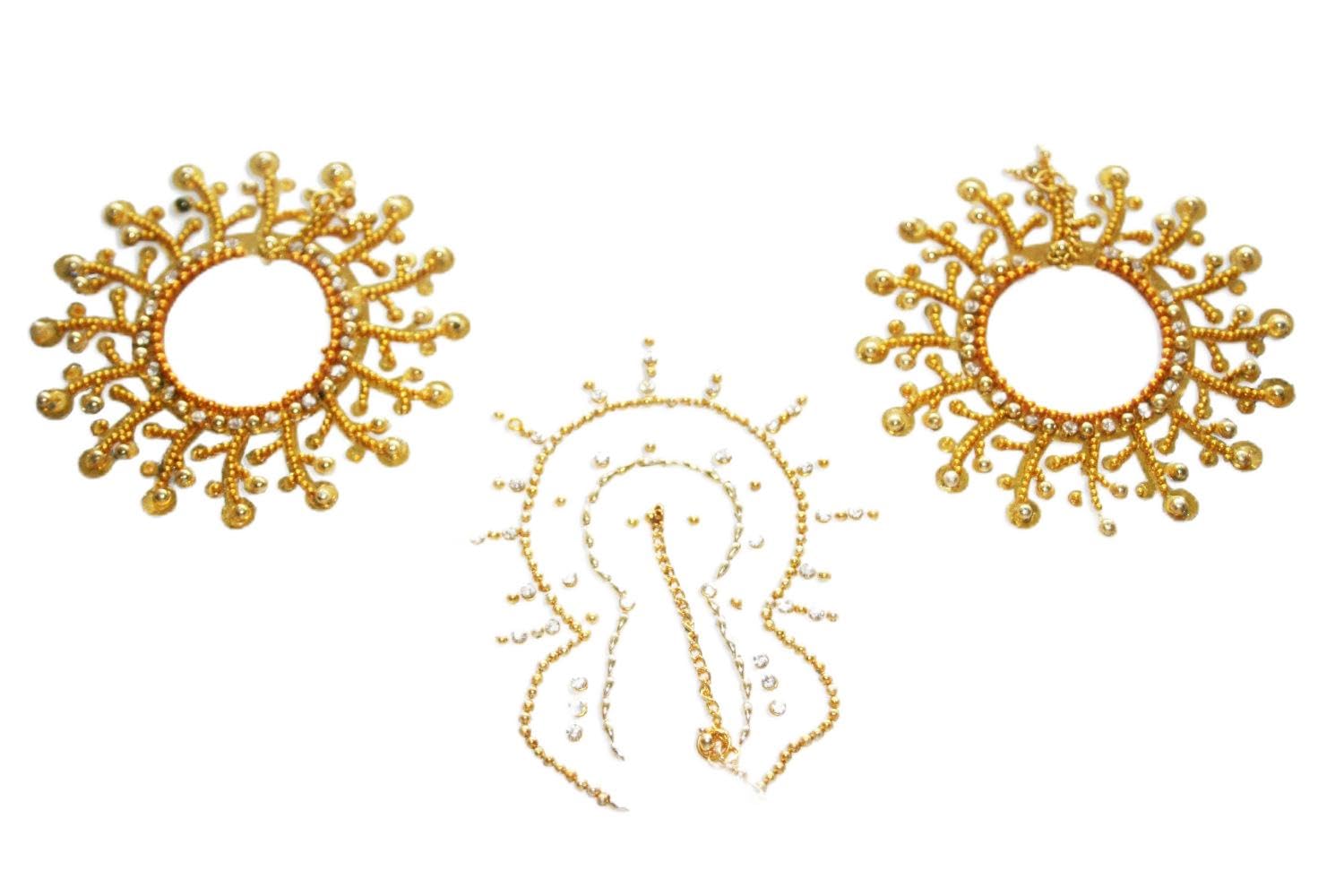 Vajazzle Golden Ring Nipple jewels Breast stick on for bridal nights