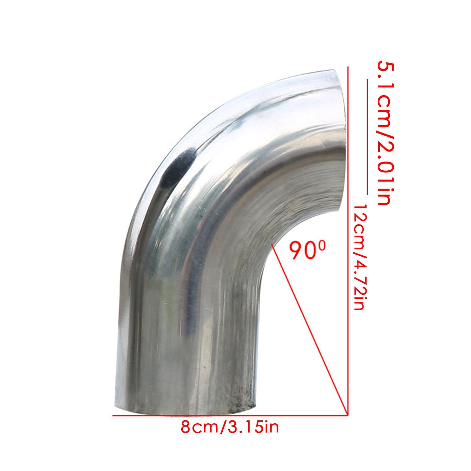 Curva per saldatura – Tubo angolare di scarico a 90 gradi | in acciaio inox, raccordo per tubo sanitario a morsetto, raccordo per tubo di scarico auto-modificato, corrimano per scale