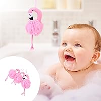 Vista 5 de Beaupretty Loofah para niños: esponja de flamenco - Esponjas de baño para ducha - Depurador corporal