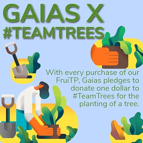 Miniatura 4 de Gaias FruiTP - Papel higiénico de bambú orgánico de alta calidad y suave, 12 megarrollos, 3 capas, 370 hojas, certificado FSC, sin PFAS y BPA,