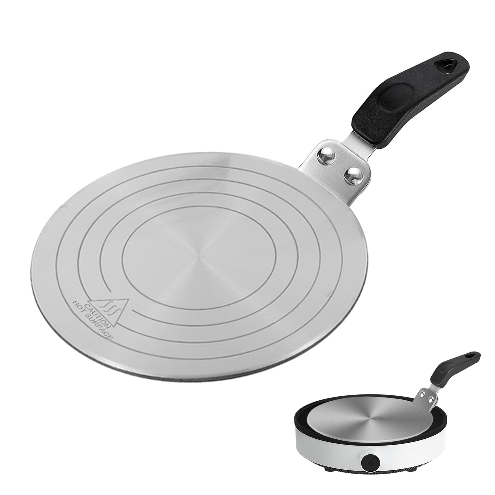20 cm Disk Induction Plate Adapter, Stainless Induction Adapter, Induction Diffuser for Mocha Use Coffee Makers and Utensils