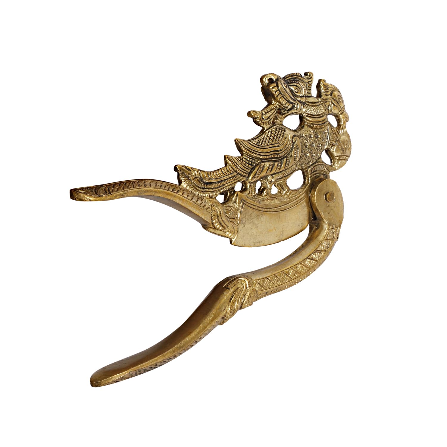 Kartique Brass Peacock Nut Cracker Sarota for Home Decor in Gold Color Length 5.5 Inch 2
