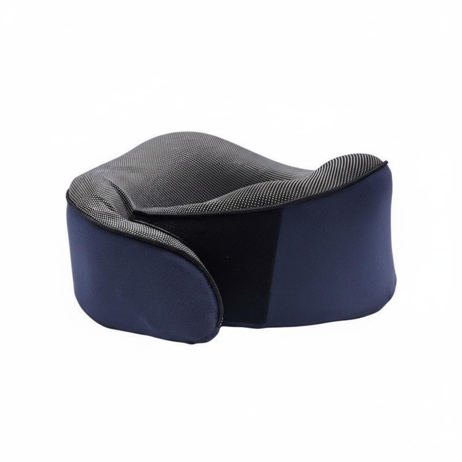 CLOVRIX® Portable U-Shaped Travel Pillow Includes Carry Case Memory Neck Compressible Cushion Breathable Material for Travelers, Commuters, Office Workers, Car Rides, Navy Blue, Only |-image-17