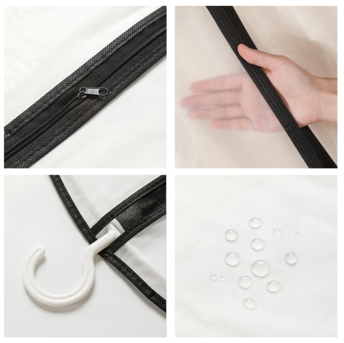 Portatrajes Funda Traje 4 Paquetes De Bolsas De Ropa Transparentes, Bolsa De Disfraz Para Viaje, Almacenamiento De Ropa Colgante, Bolsas De Traje Para Vestido, Uniforme, Abrigo, Vestido Funda Ropa Por