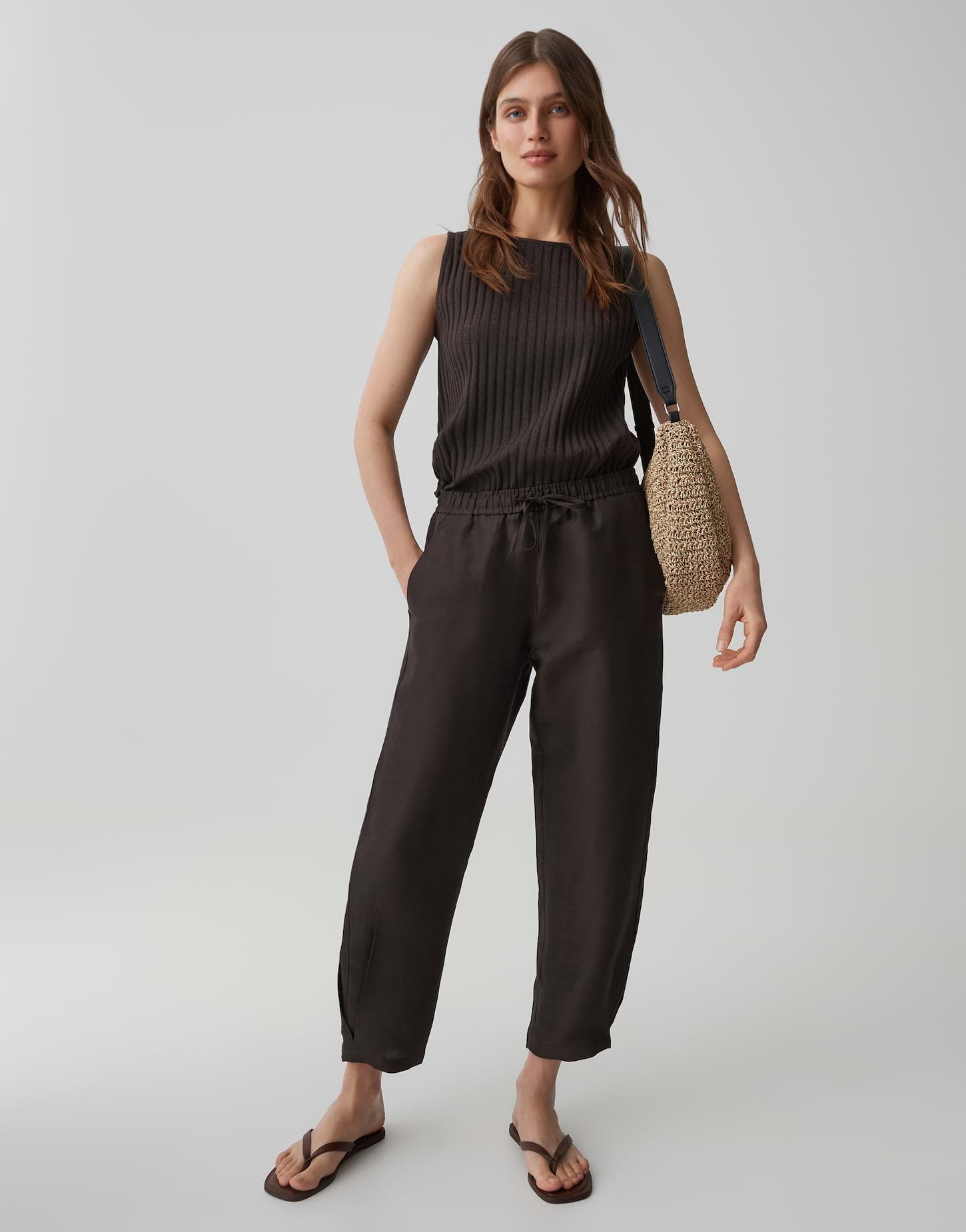 OPUS Damen City Pants | MYHA Glow Relaxed City Pants aus Leinen Mix