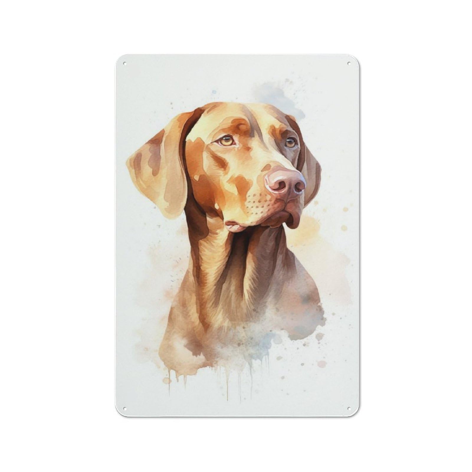 Junmoney Vizsla Watercolor Dog Rustic Tin Wall Plaque 30X20cm For Guest Room Or Hallway, For Garage, Workshop And Man Cave Decoration