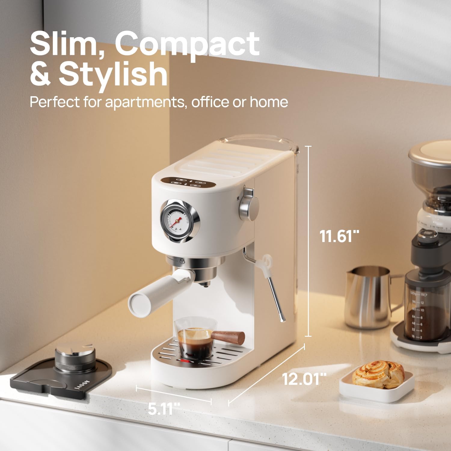 Espresso Machine 20 Bar, Espresso Maker with Milk Frother Steam Wand, Professional Espresso Coffee Machine for Home Cappuccino & Latte Maker