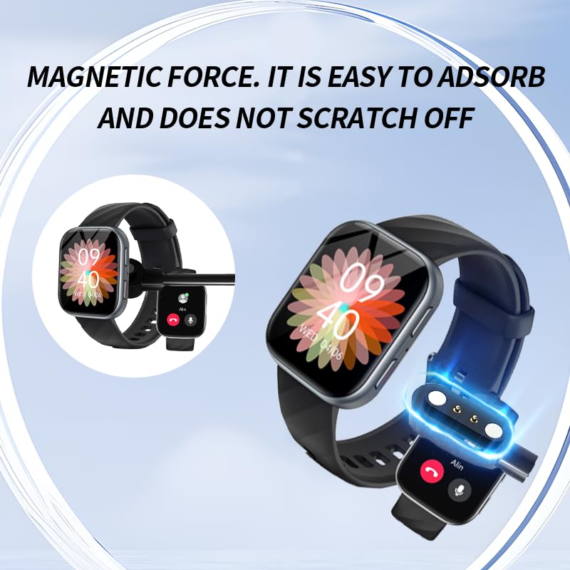 [2 Pack] for MorePro HM57 Smart Watch Charger, Magnetic Replacement USB Charging Cable Compatible with FITVII HM57 Smart Watch Accessories(Black) image 5