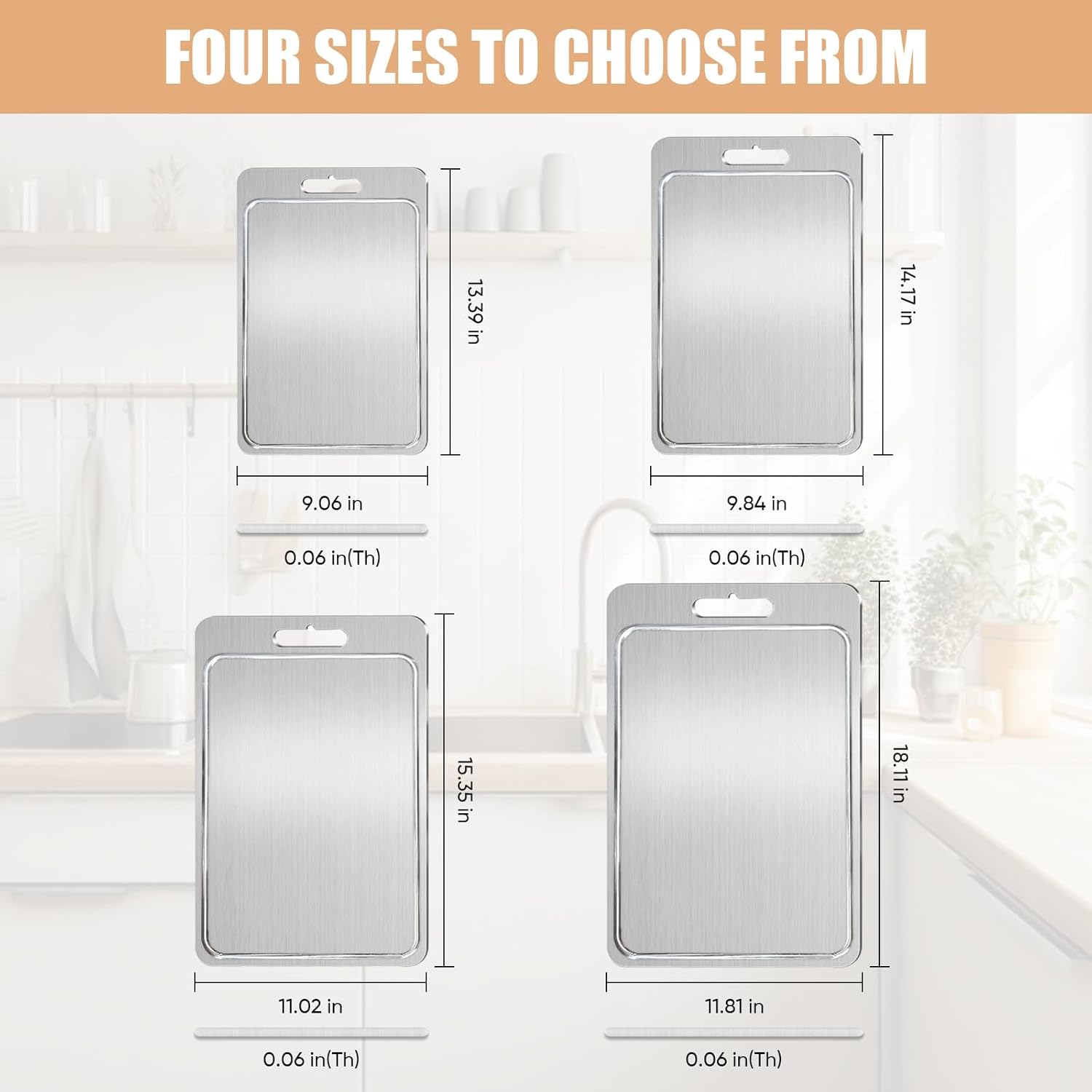 Titanium Cutting Board 100% Pure Cutting Boards With Juice Groove Metal Grade Food Double Sided Chopping Board for Cutting Meats Vegetables Fruits(Titanium-X-Large)