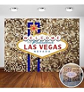 Avezano Las Vegas Party Backdrop for Birthday Decorations Welcome to Las Vegas Fabulous Casino Ni...