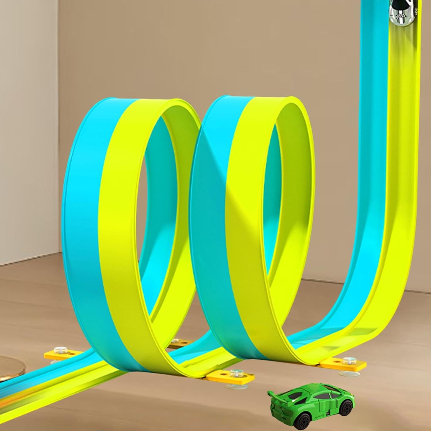 フレックストラック 理想的なギフト ロールアップ 多目的 3歳以上向け ポータブル 屋内 屋外 折り曲げ可能 小型レースカー付き D