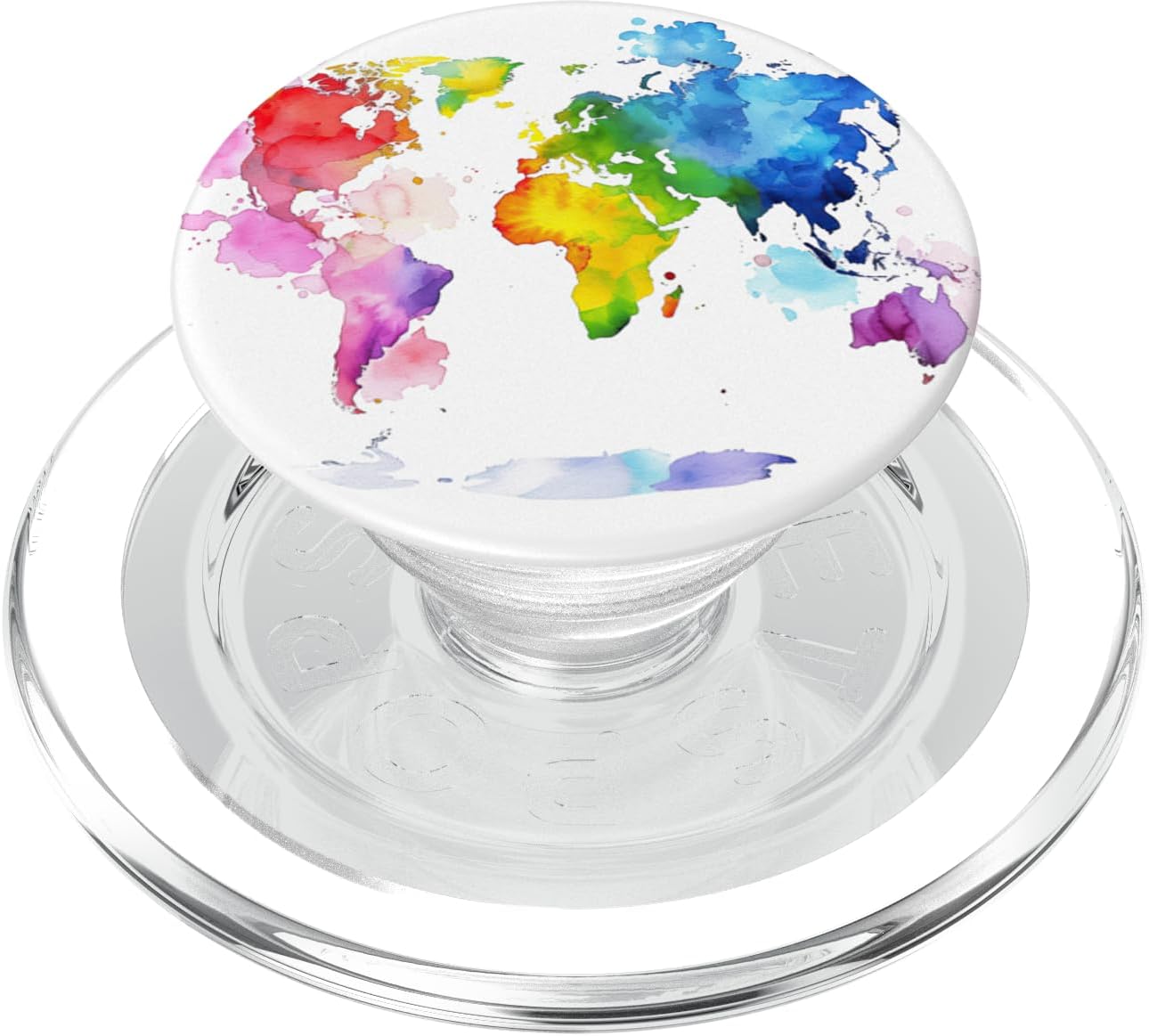 Gifts For Someone Who Loves Traveling Colorful Continents PopSockets MagSafe PopGrip for iPhone