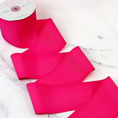 Miniatura 3 de Creative Ideas GRO3000-175 - Cinta de grogrén sólida de 3 pulgadas, 25 yardas, rosa intenso, 25 yardas