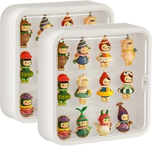 Miniatura 1 de Vitrina transparente para figuras, caja de almacenamiento de muñecas montada en la pared, soporte de exhibición ajustable, caja de exhibición de