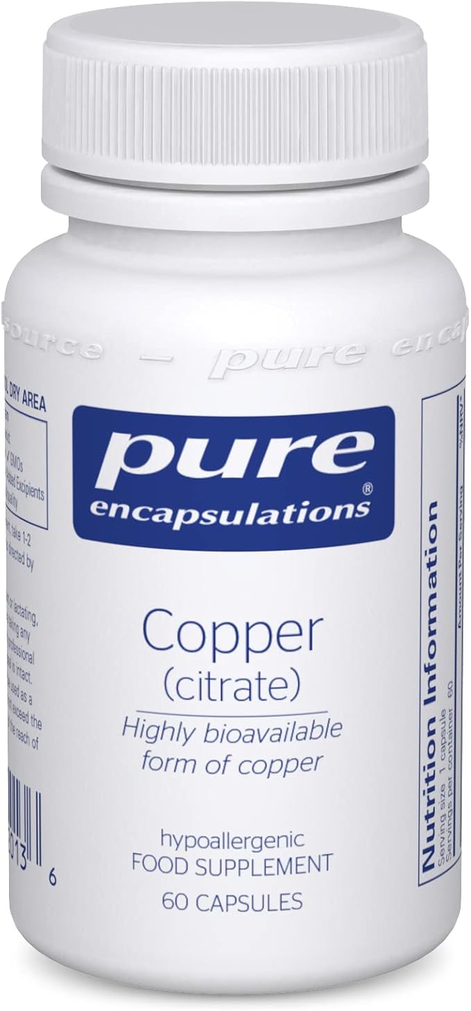Pure Encapsulations Copper (Citrate) Highly Bioavailable Copper Supplement 60 Vegetarian
