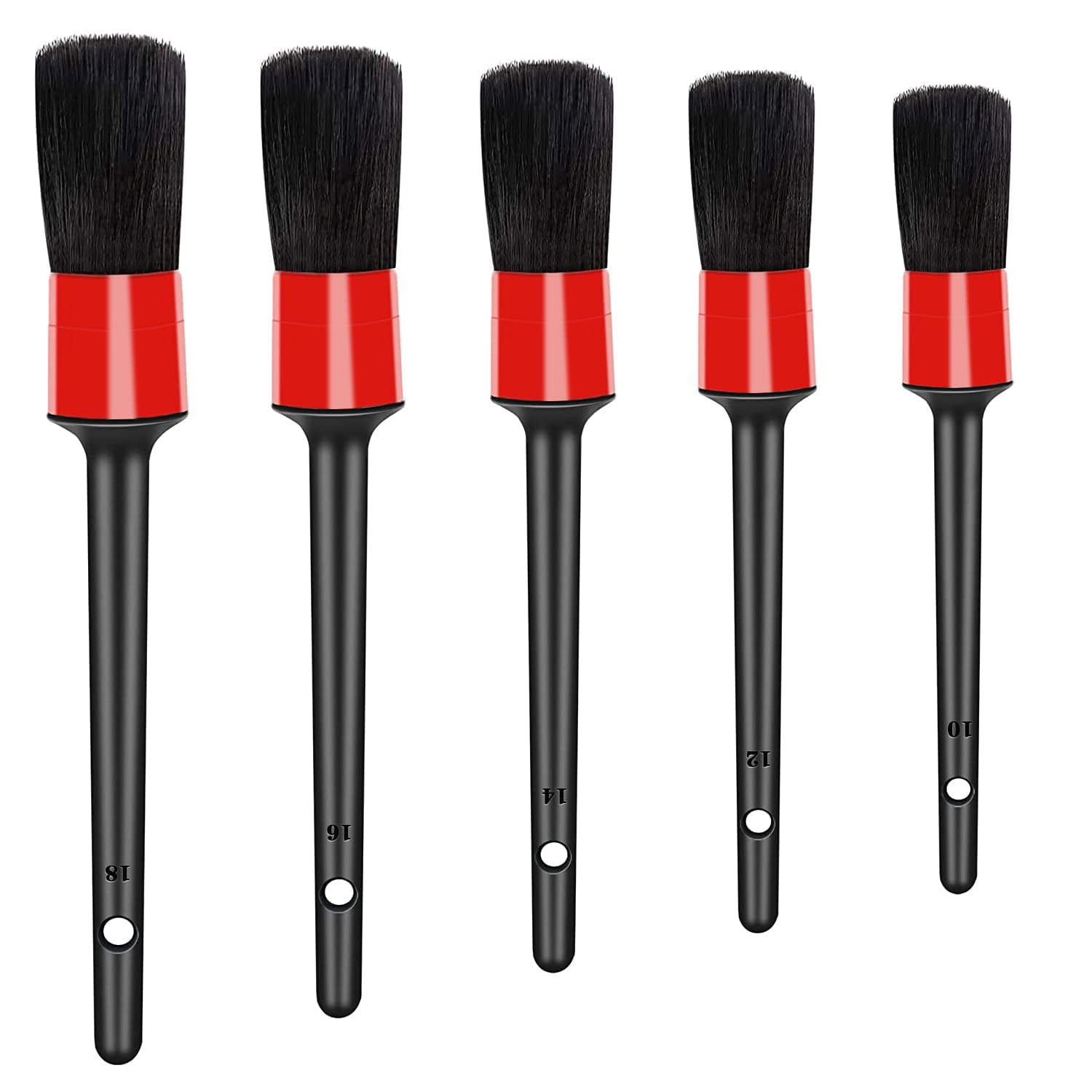 Auto Detailing Brush Set, 5 Pcs Car Detailing Brushes, Car Detail Cleaning Brushes Kit for Car Exterior, Interior, Air Vents, Dashboard, Emblems, Engine, Wheel