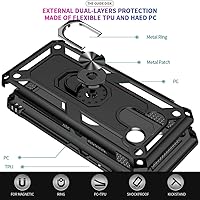 Vista 5 de Compatible con LG K50 Case/Funda de teléfono LG Q60, [grado militar] Soporte magnético para anillo de coche Soporte Funda protectora (negro)