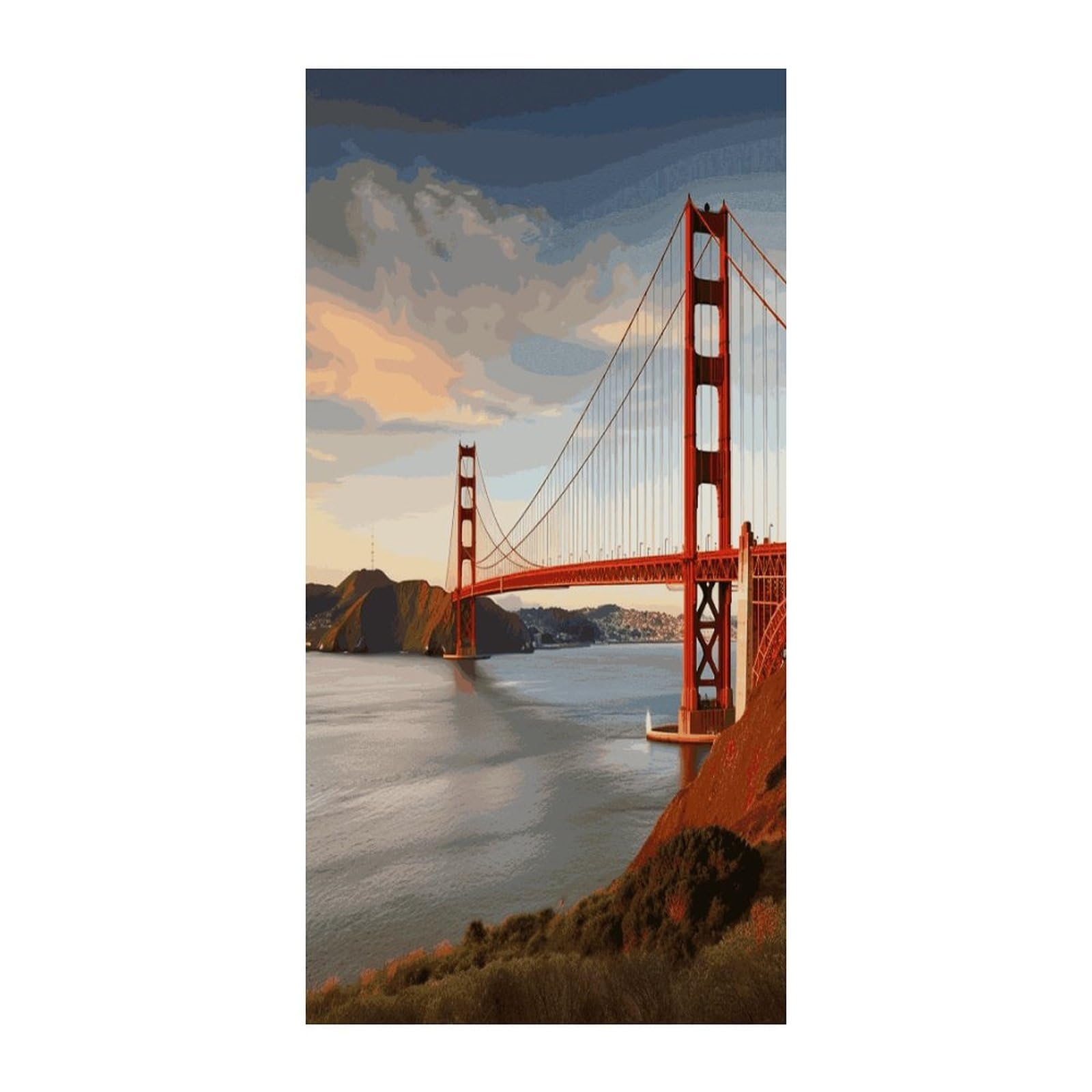 Fekiloot Style Golden Gate Bridge Door Curtain Room Divider Curtains
